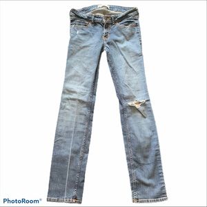 Distressed Medium Wash Hollister Skinny Jeans